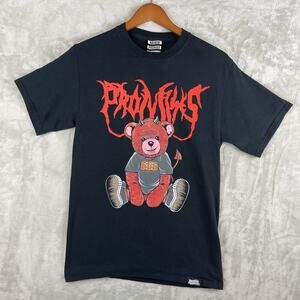 Broken Promises Black T Shirt Red Devil Bear Men's Small Metalcore Streetwear